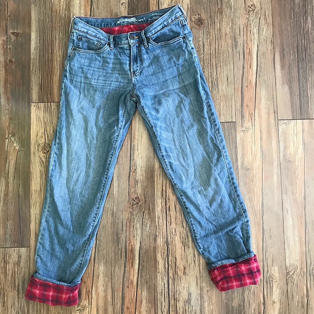 Eddie Bauer Women’s Boyfriend Flannel-Lined Jeans